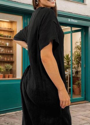 Сукня максі вільного крою з розрізом американська креп-жатка розміри батал: 46-48, 50-52, 54-56 (243)4 фото