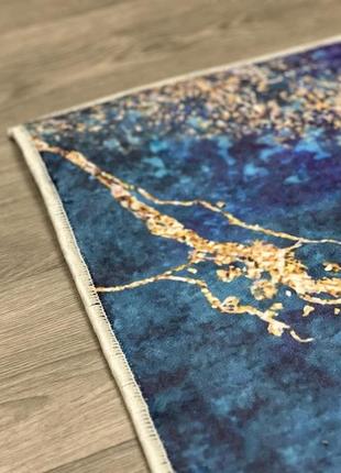 Універсальний килим 1.2x1.8мна гумовій основі digital bamboo синій мармур а1114 фото