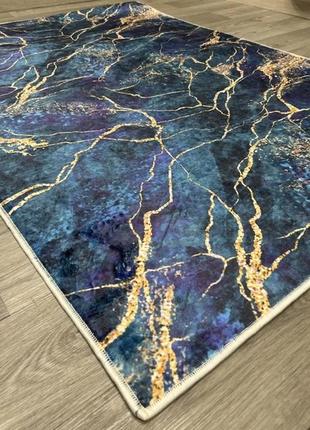 Універсальний килим 1.2x1.8мна гумовій основі digital bamboo синій мармур а1113 фото