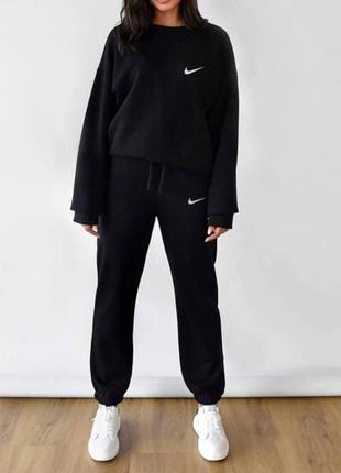 Костюм базовый 🔥 nike качественная трехнить на флисе свитшот + джогеры
