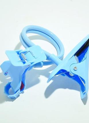 Гнучкий тримач для телефону з прищепкою lazy bracket blue3 фото
