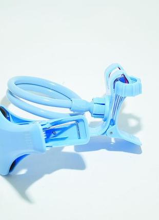 Гнучкий тримач для телефону з прищепкою lazy bracket blue6 фото