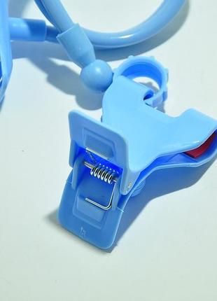 Гнучкий тримач для телефону з прищепкою lazy bracket blue5 фото