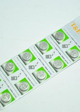 Батарейка t&e ag10 lr1130 1,55v alkaline blister 10 шт3 фото