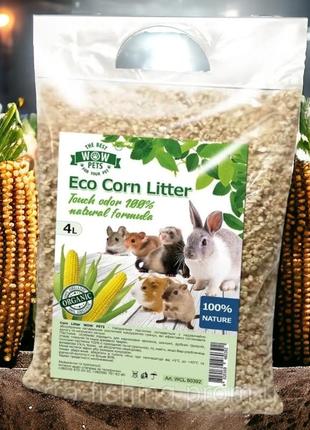 Кукурузный наполнитель для грызунов и папугаев wow pets eco corn litter 4л1 фото