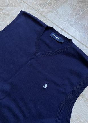 Жилетка rare vintage polo ralph lauren golf knitted vest size navy2 фото