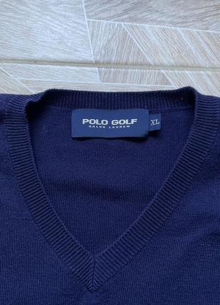 Жилетка rare vintage polo ralph lauren golf knitted vest size navy4 фото