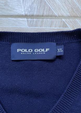 Жилетка rare vintage polo ralph lauren golf knitted vest size navy6 фото
