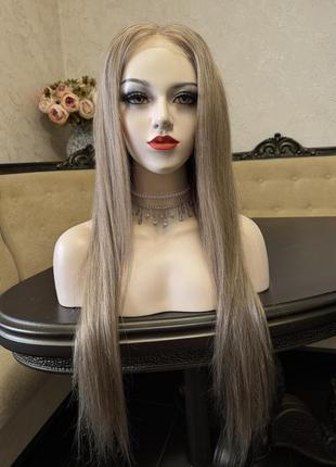 Натуральна русява довга густа перука, сіточка на маківці6 фото