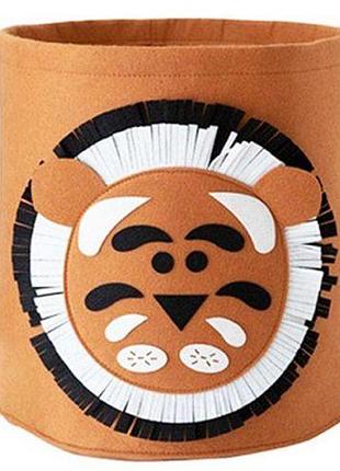 Корзина для игрушек тканевая "лев" (коричневый)