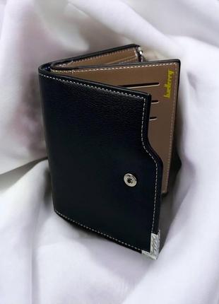 Мужской кошелёк портмоне материал искусственная кожа с надписью  цвет черный3 фото