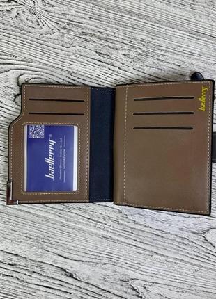 Мужской кошелёк портмоне материал искусственная кожа с надписью  цвет черный6 фото