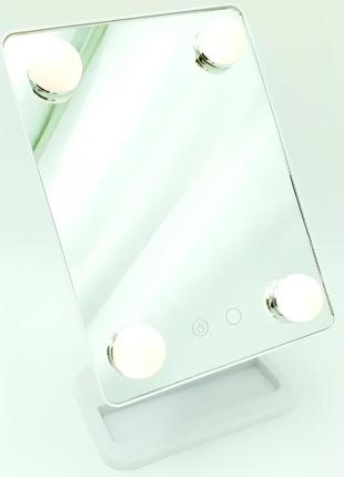 Компактне дзеркало з підсвіткою для макіяжу mch cosmetie mirror 360 rotation angel з led-підсвіткою для дому3 фото