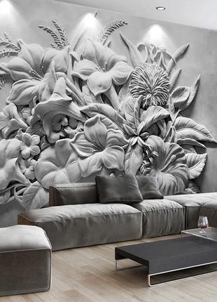 3d фотошпалери "букет квітів, рельєф"