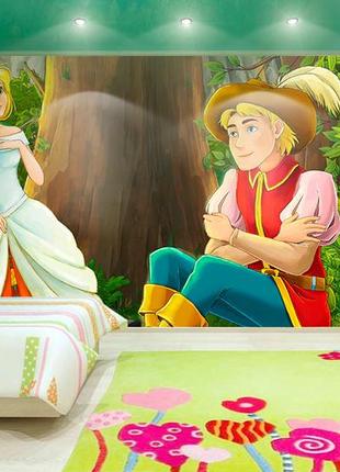 3d фотообои "принцесса и принц"