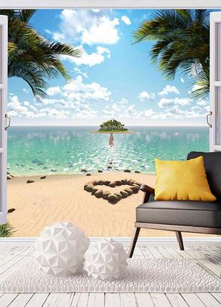 3d фотообои "сердце с булыжников"