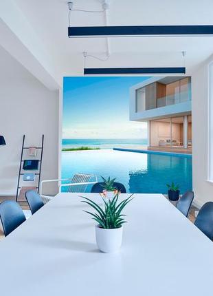 3d фотошпалери "пансіонат на березі моря"