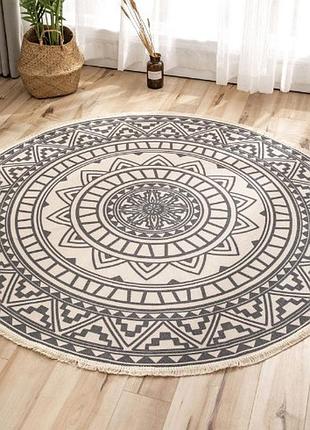 Этнический хлопковый ковер круглый