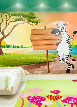 3d фотообои "зебра на дороге"