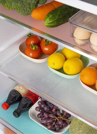 Антибактериальные коврики для холодильника new fridge mate 6шт. моющиеся коврики для холодильника.1 фото