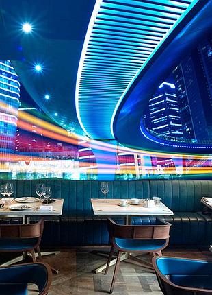 3d фотошпалери "нічні райдужні вогні"