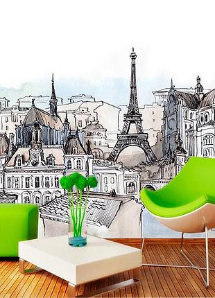 3d фотообои "эйфелева башня"