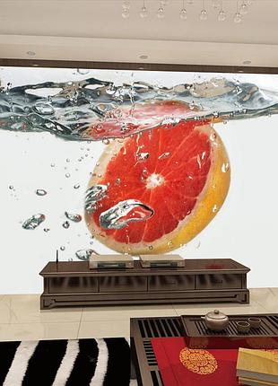 3d фотообои "грейпфрут в воде"