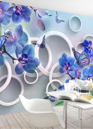 3d фотошпалери "сині орхідеї"