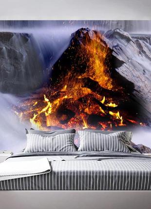 3d фотообои "огненная трещина"