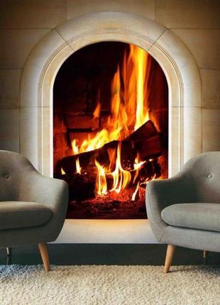 3d фотошпалери "вогонь у каміні"