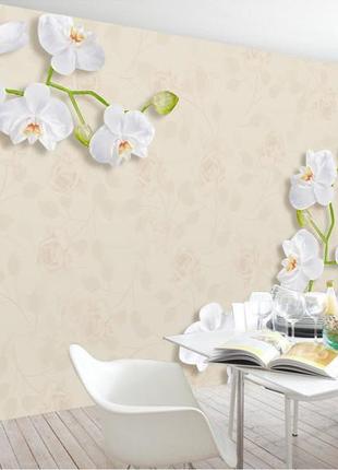 3d фотошпалери "білі орхідеї"