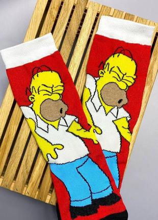 Носки женские высокие 1 пара "гомер" красные 36-41 р.