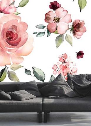 3d фотообои "акварельные цветы"