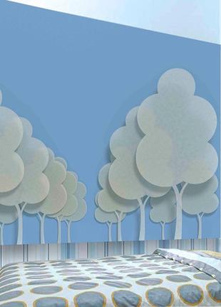 3d фотообои "деревья на голубом фоне"