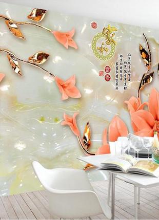 3d фотошпалери "жовтогарячі лілії"