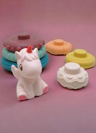 Пірамідка тактильна "єдиноріг", 7 елементів 2