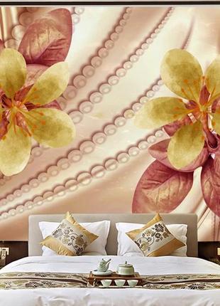 3d фотообои "тёмно-желтые цветы"