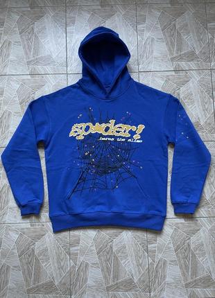 Худи sp5der tc big logo web blue hoodie