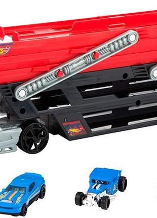 Трейлер грузовик автовоз хот вилс транспортер и 4 машинки hot wheels mega hauler truck - 4 cars fpm81 оригинал