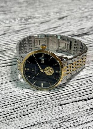 Часы наручные мужские водонепроницаемые lige design кварцевые  цвет серебристый золотистый6 фото