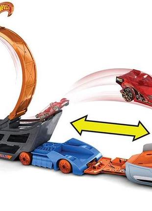 Хот вілс автовоз трек трансформер трюки та перегони hot wheels stunt & go transforming track gck38 mattel оригінал!6 фото