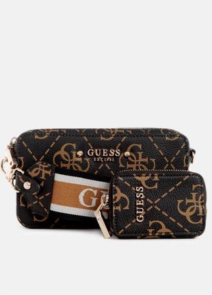 Сумка женская кросс-боди guess оригинал rea quattro g mini camera crossbody коричневая гесс кросс боди8 фото