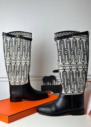 Чоботи шкіра преміум гермес