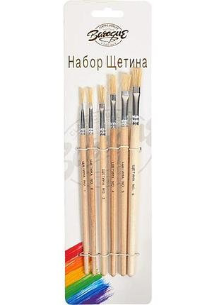 Набір пензликів плоских 6 шт "щетина" barogue 763/24-7