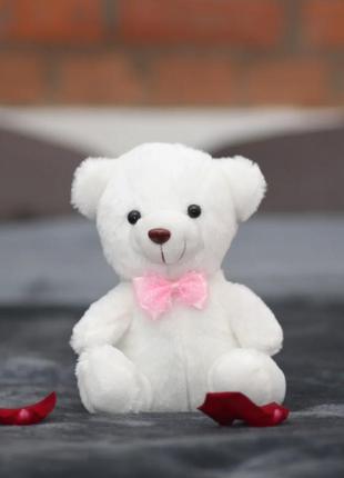 Плюшевий м'який ведмедик, подарунок іграшка ведмедик білий3 фото