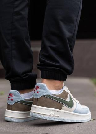 Nike air force white blue brown 2