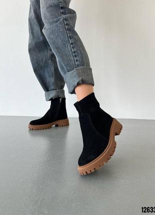 Ботинки натуральная замша деми