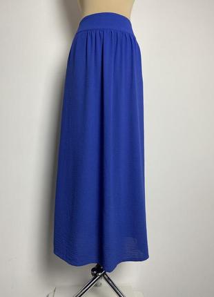 Юбка макси юбка синяя на замочке одежда большого размера плюс сайз