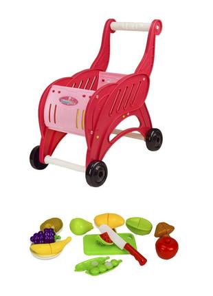 Продуктовий візок і продукти на липучках 889-137 /138 рожевий