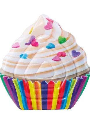 Надувний пліт intex 58770 кекс (142x135 см) cupcake mat2 фото